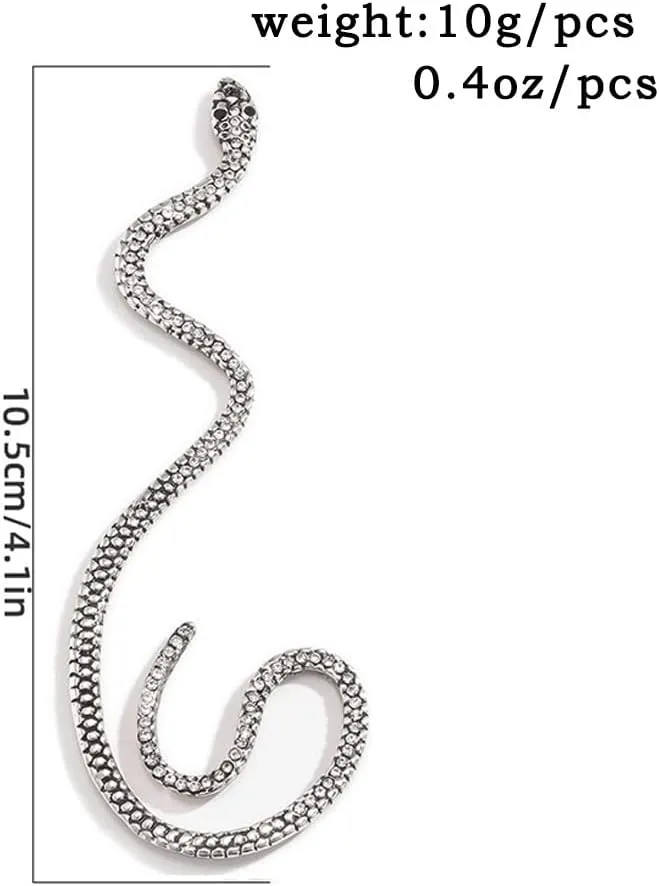 Snake Ear Clip Non Piercinng Earrings Fake Cartilage Clip on Open Wrap Hoop Fashion Vintage Earrings Jewelry for Women and 1Pcs