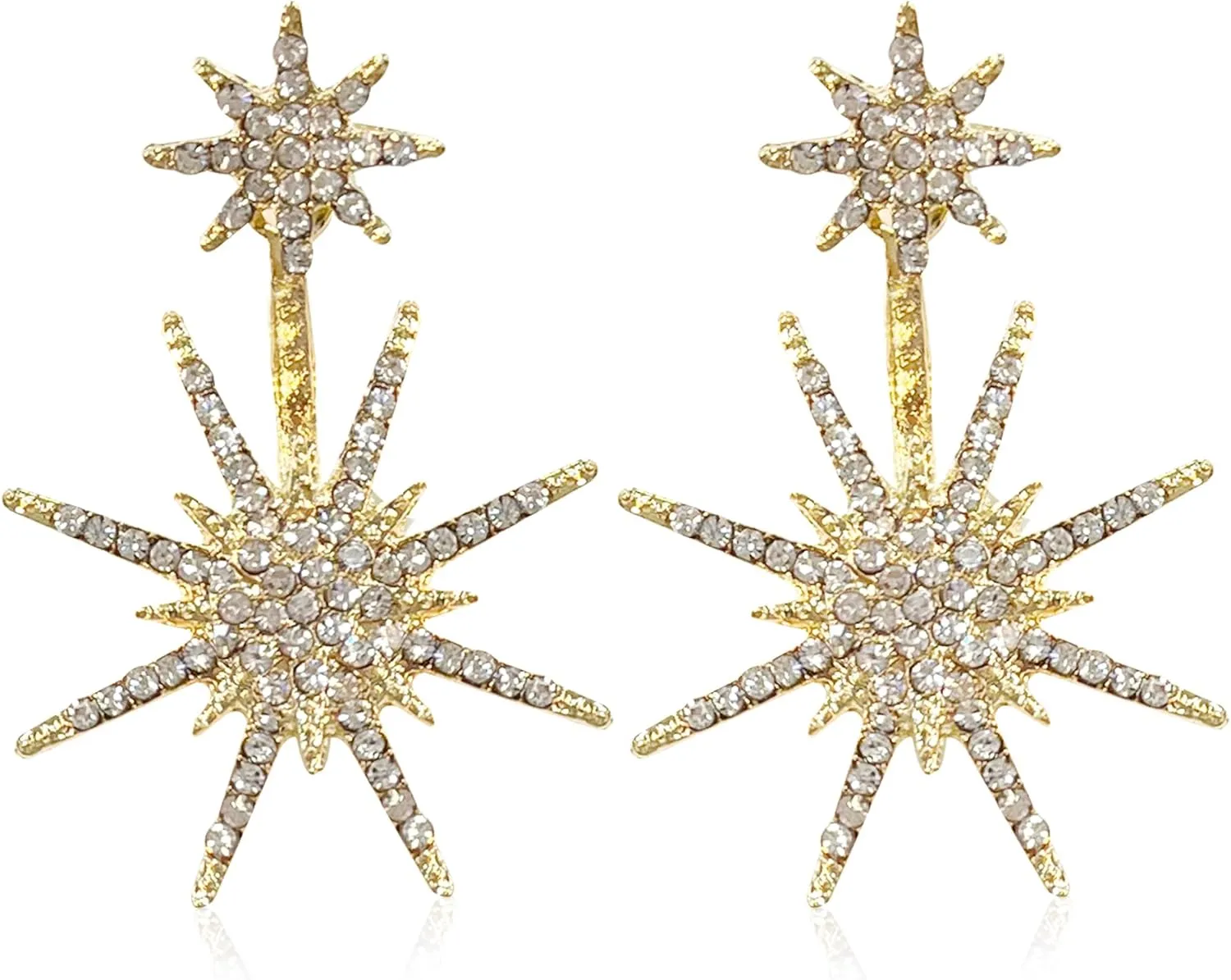 Sparkly Earrings for Women Big Star Crystal Star Dangle Drop Earrings Ideal for Mother Sister