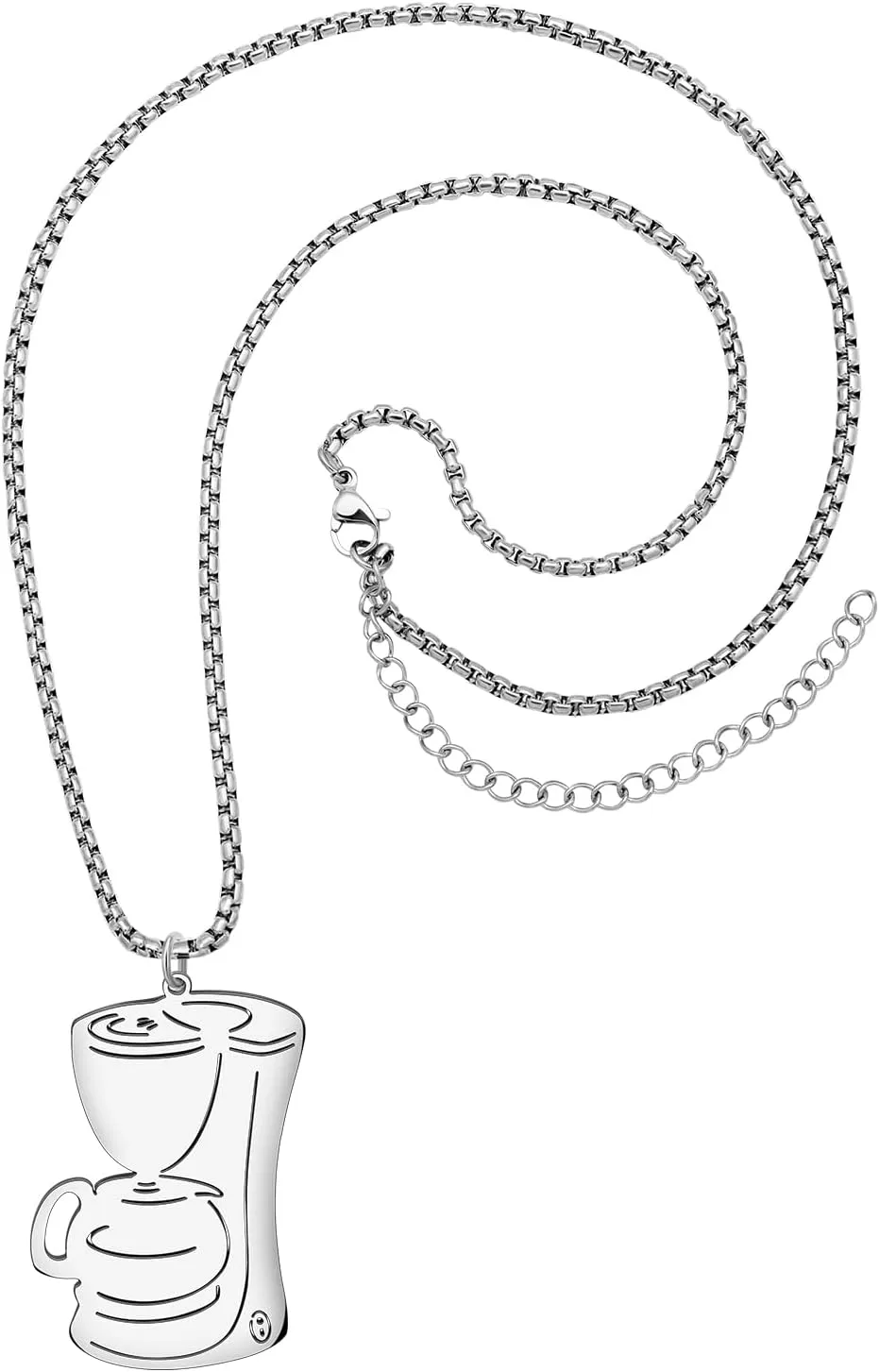 Stainless Steel Dainty Coffee Maker Necklace 18k Gold Plated Cup Pendant Jewelry Gifts for Women Coffee Lovers Charms