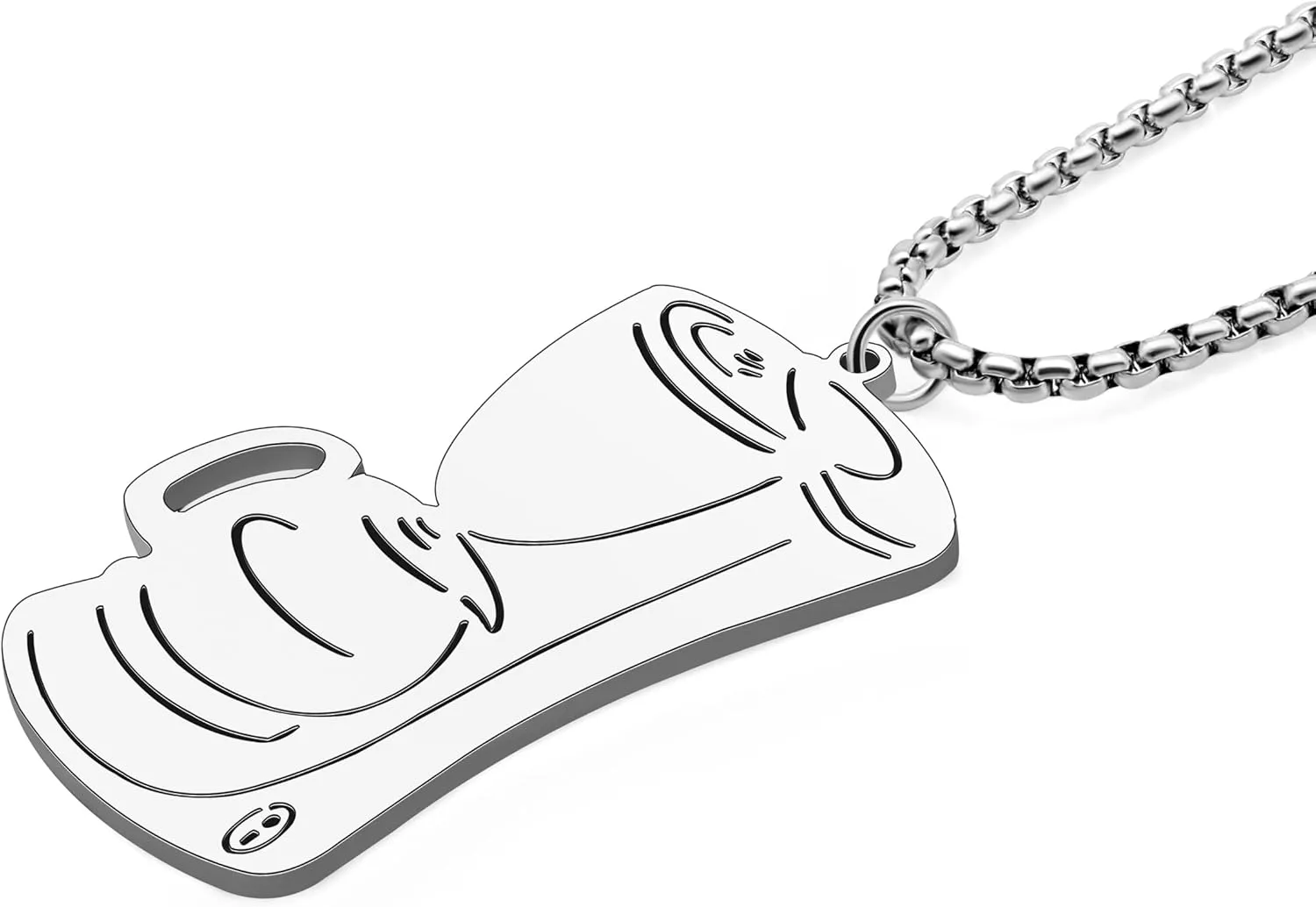 Stainless Steel Dainty Coffee Maker Necklace 18k Gold Plated Cup Pendant Jewelry Gifts for Women Coffee Lovers Charms