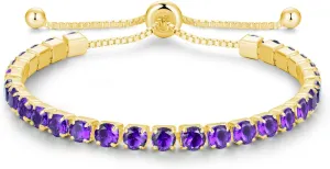 Sterling Silver Birthstone Tennis Bracelets for Women 4mm Tennis Bolo Bracelet Fashion Jewelry Birthday Gifts for Women Wife Mom Her | Adjustable Size 9"