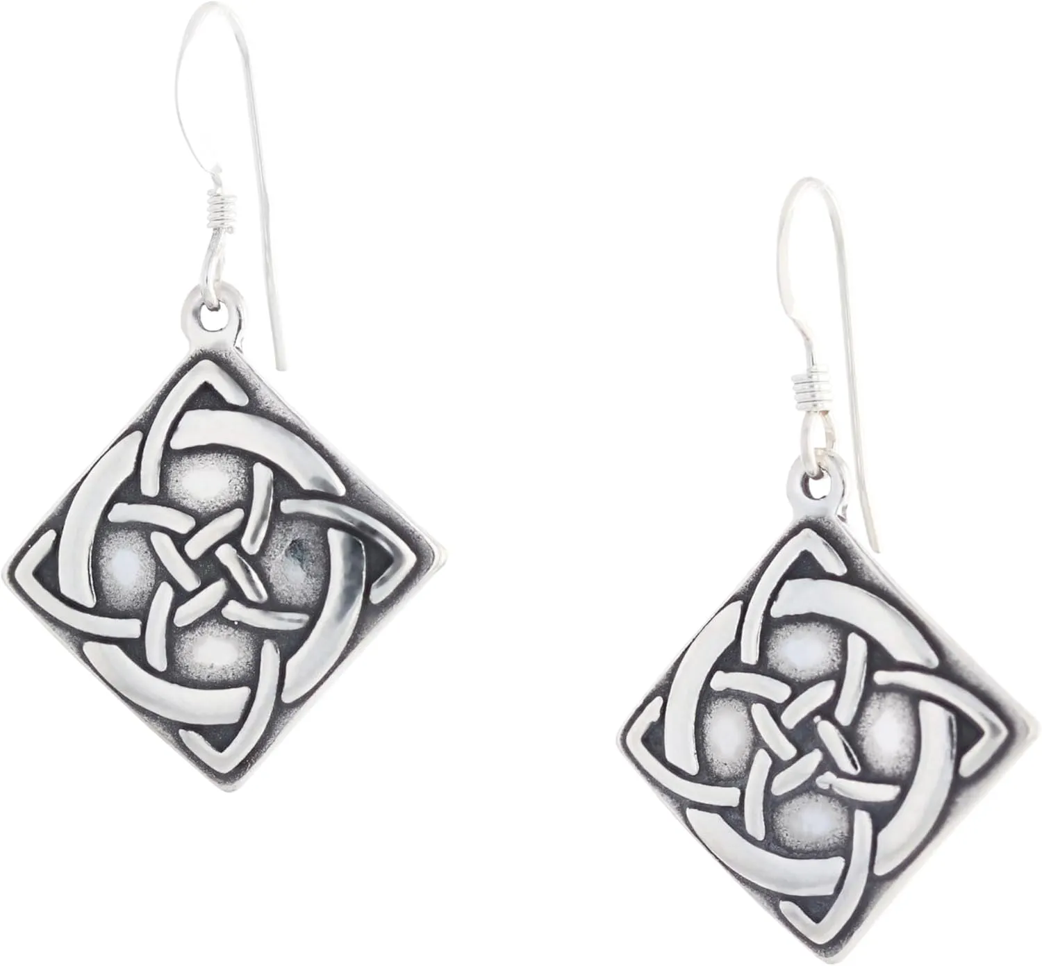 Sterling Silver Celtic Vision Knot Dangle Earrings