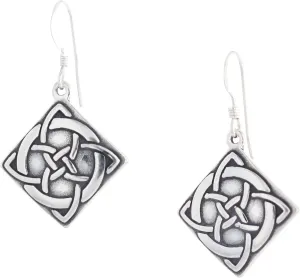 Sterling Silver Celtic Vision Knot Dangle Earrings