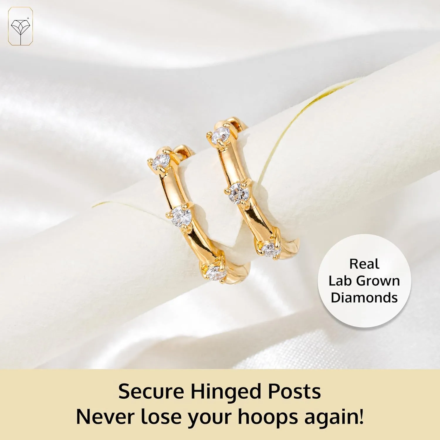 Sterling Silver Lab Grown Diamond Hoop Earrings for Women in Multiple Designs by MAX   STONE