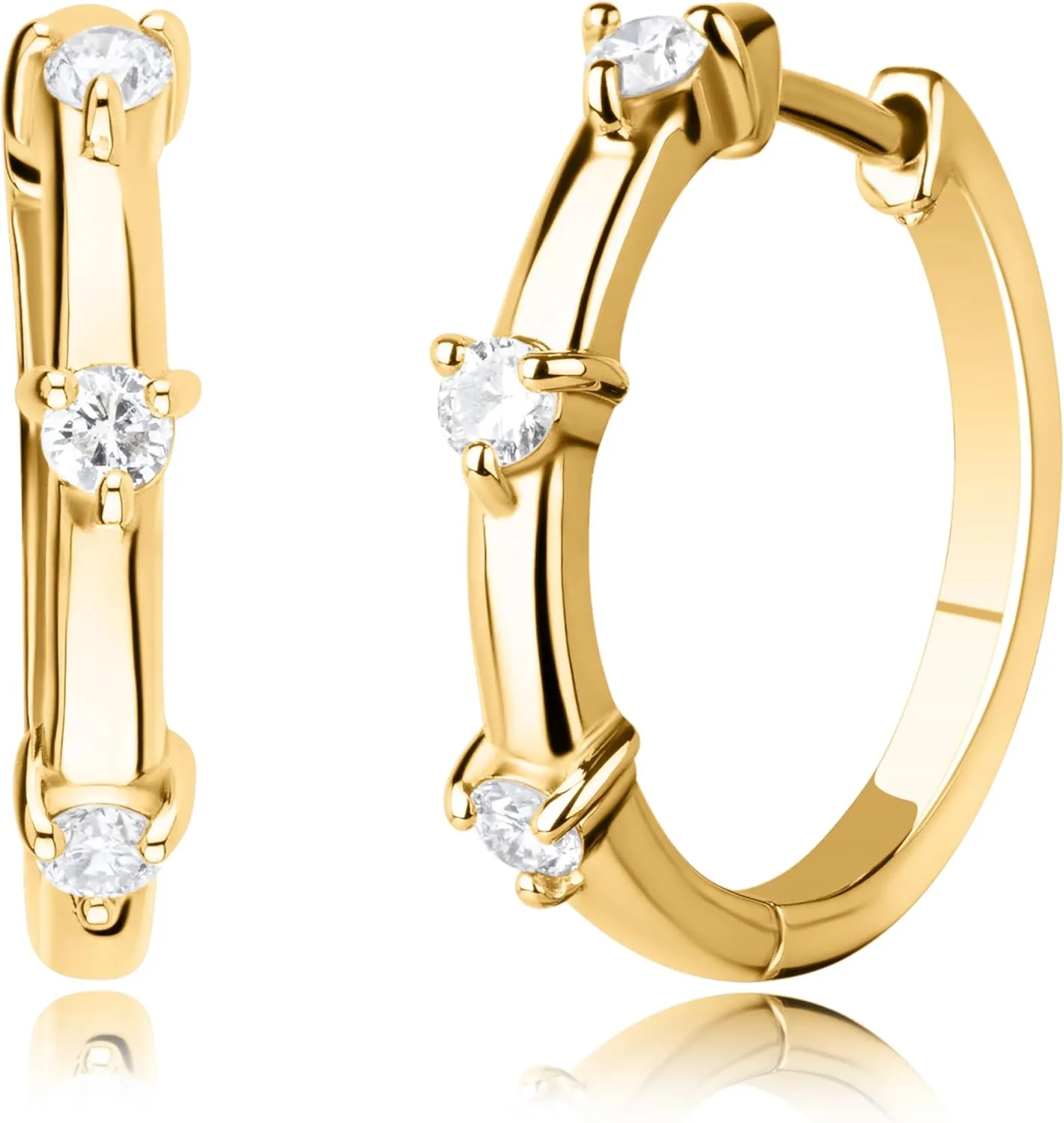 Sterling Silver Lab Grown Diamond Hoop Earrings for Women in Multiple Designs by MAX   STONE
