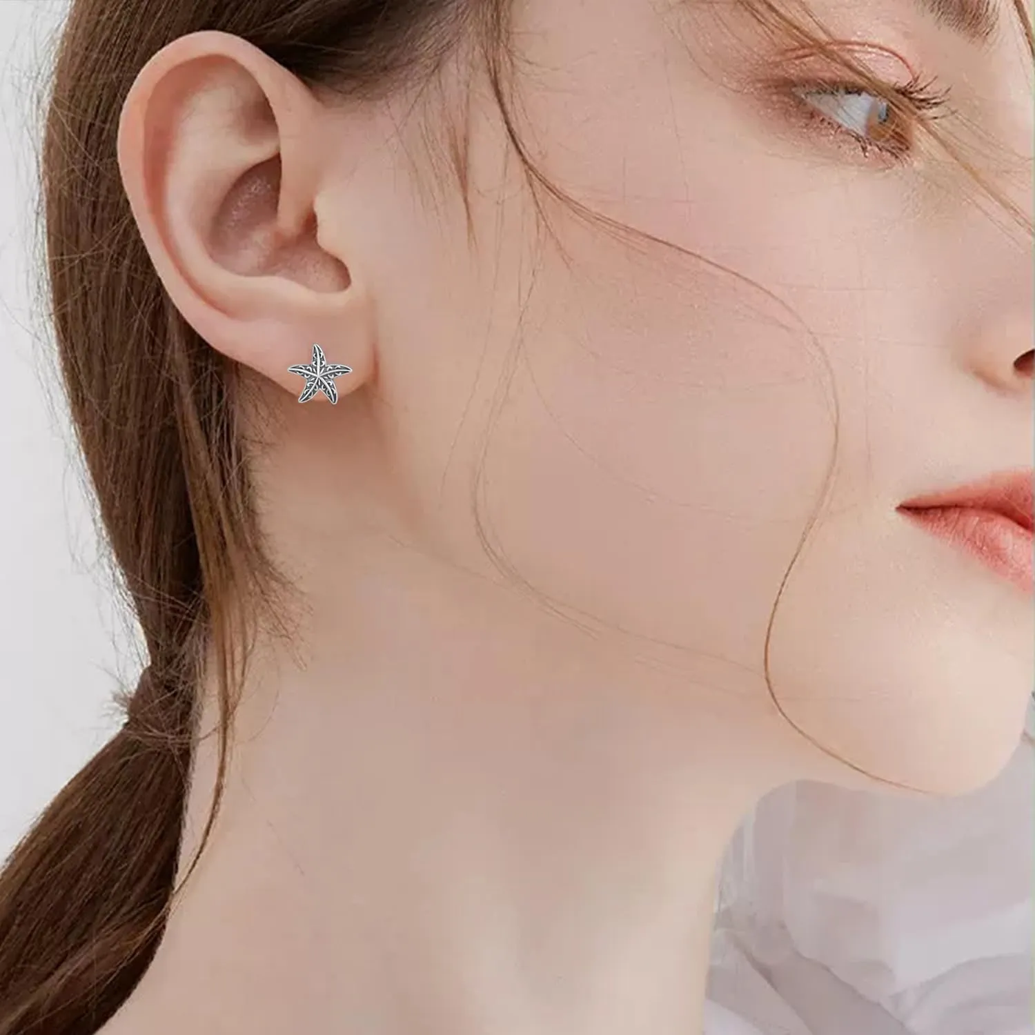 Stingray/Shark/Turtle/Seahorse/Starfish Earrings S925 Sterling Silver Ocean Stud Earrings Ocean Jewelry Gifts for Women