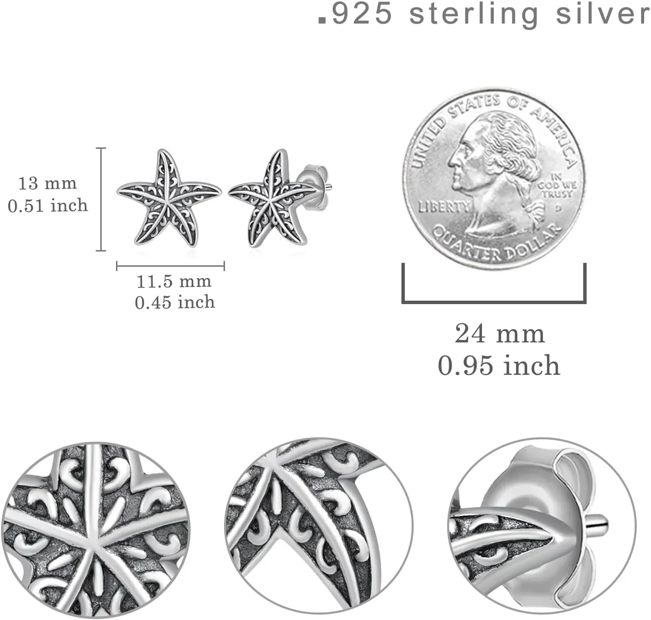 Stingray/Shark/Turtle/Seahorse/Starfish Earrings S925 Sterling Silver Ocean Stud Earrings Ocean Jewelry Gifts for Women