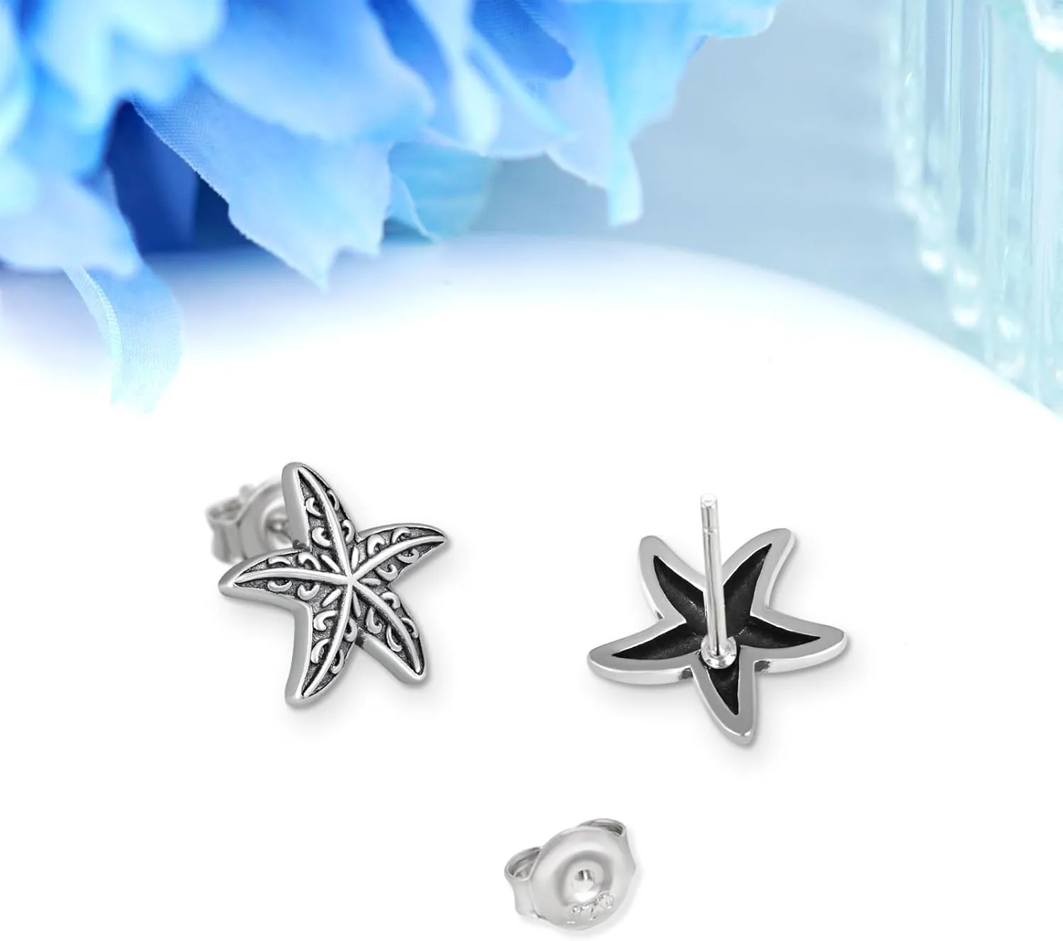 Stingray/Shark/Turtle/Seahorse/Starfish Earrings S925 Sterling Silver Ocean Stud Earrings Ocean Jewelry Gifts for Women