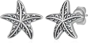 Stingray/Shark/Turtle/Seahorse/Starfish Earrings S925 Sterling Silver Ocean Stud Earrings Ocean Jewelry Gifts for Women