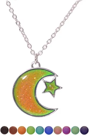 Temperature Sensing Color Changing Pendant Necklace Love Heart Butterfly Turtle Dolphin Moon Star Mood Necklace for Girl Women Gift