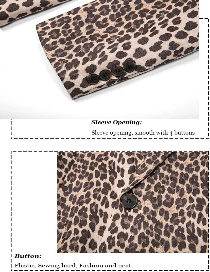 THWEI Mens Blazer Hipster Leopard Print Tuxedo Luxury Notched Lapel Slim Fit Stylish Sport Coats Jacket