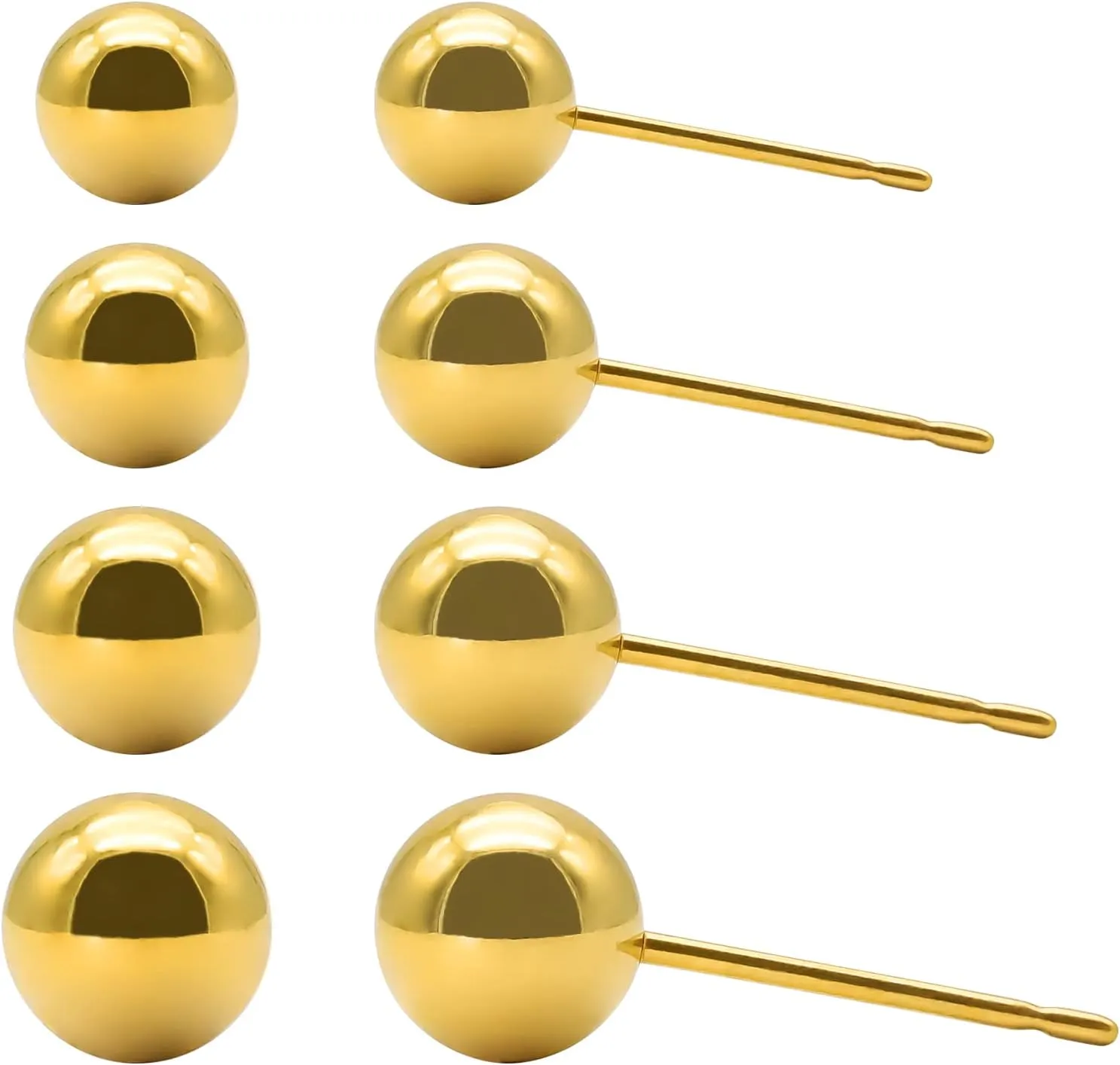 Titanium Flat Dot and Ball Stud Earrings Hypoallergenic for Women Men Rose Gold/Gold/Silver/Black Round Disc Earrings 3mm-6mm Options for Sensitive Ear(2pcs)