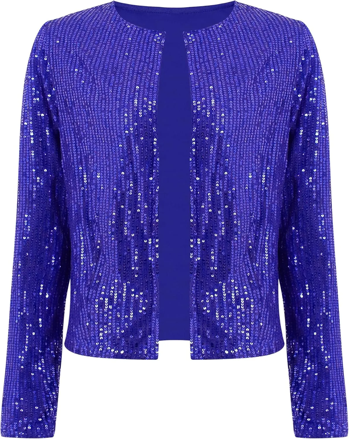 TYNORA Womens Sequin Jackets Long Sleeve Open Front Coat Glitter Short Blazer Casual Coat Party Club