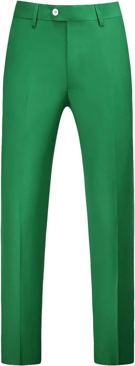 UNINUKOO Mens Dress Pants Slim Fit Solid Color Skinny Trousers Classic Business Casual Wedding Suit Pants