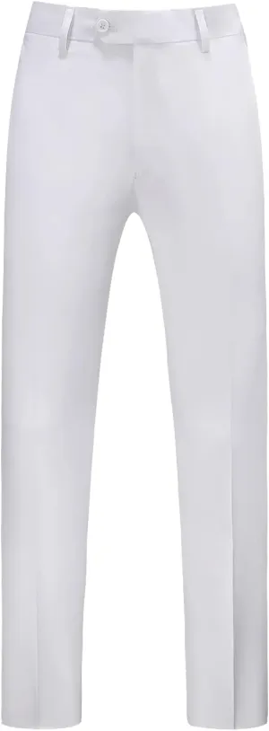 UNINUKOO Mens Dress Pants Slim Fit Solid Color Skinny Trousers Classic Business Casual Wedding Suit Pants