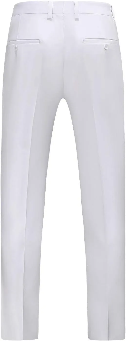UNINUKOO Mens Dress Pants Slim Fit Solid Color Skinny Trousers Classic Business Casual Wedding Suit Pants