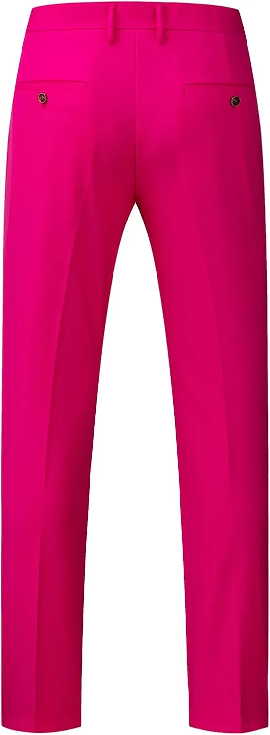 UNINUKOO Mens Dress Pants Slim Fit Solid Color Skinny Trousers Classic Business Casual Wedding Suit Pants