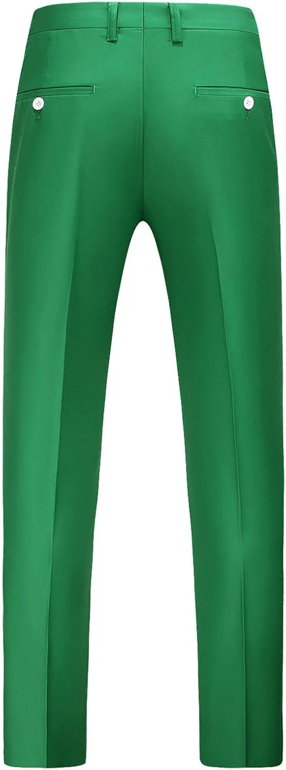UNINUKOO Mens Dress Pants Slim Fit Solid Color Skinny Trousers Classic Business Casual Wedding Suit Pants