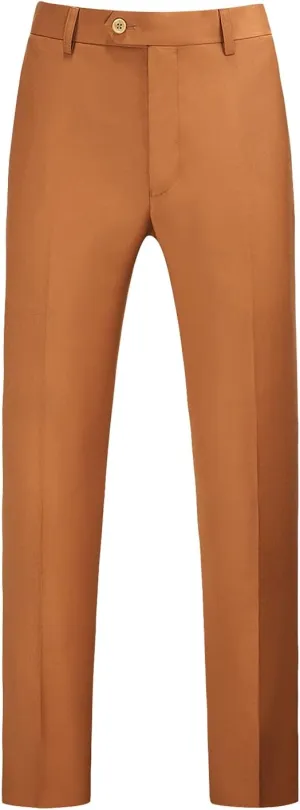 UNINUKOO Mens Dress Pants Slim Fit Solid Color Skinny Trousers Classic Business Casual Wedding Suit Pants