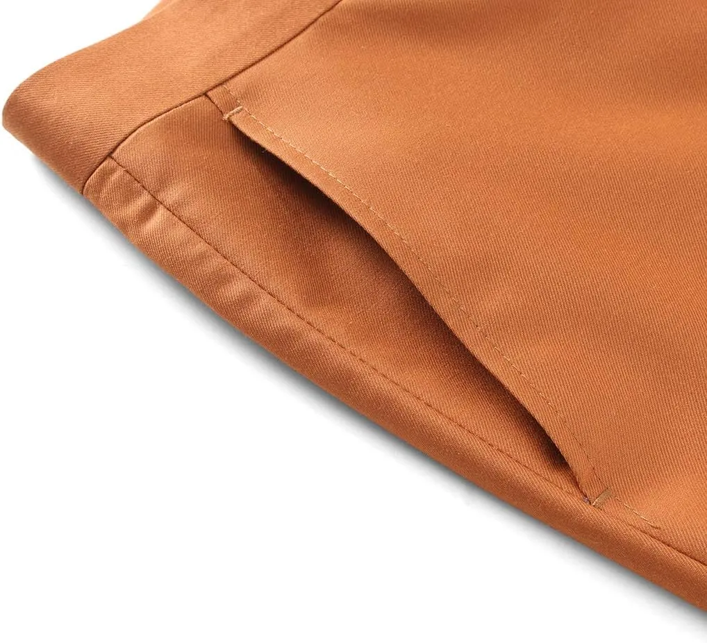 UNINUKOO Mens Dress Pants Slim Fit Solid Color Skinny Trousers Classic Business Casual Wedding Suit Pants