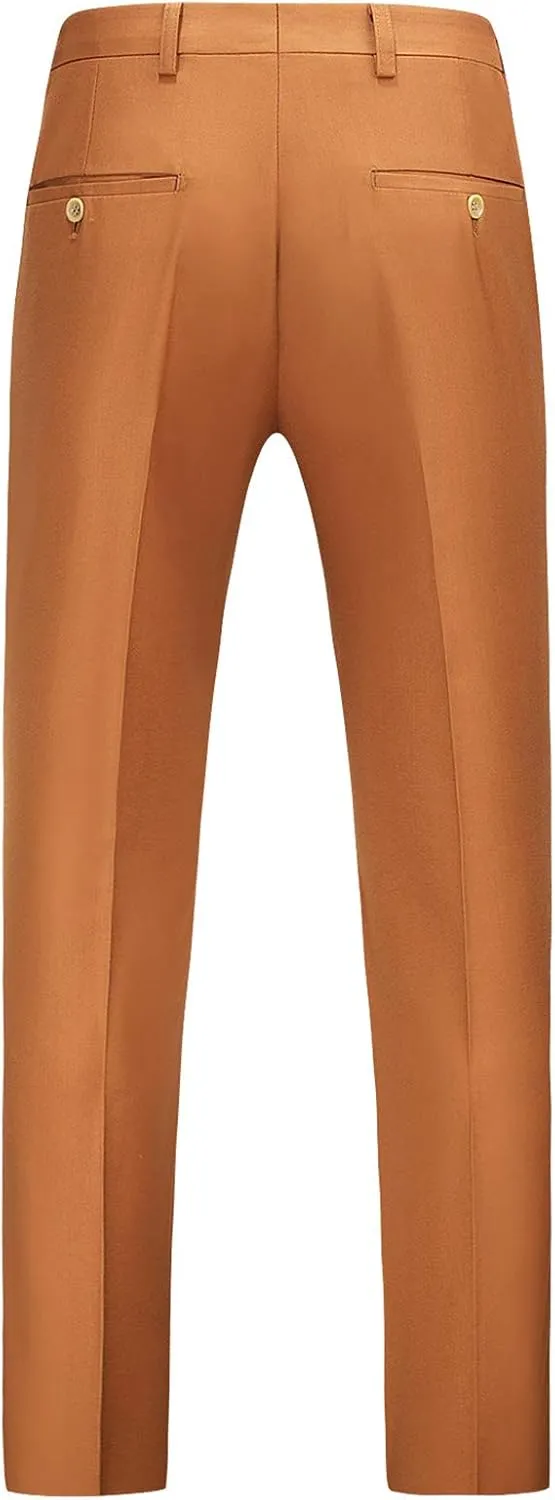 UNINUKOO Mens Dress Pants Slim Fit Solid Color Skinny Trousers Classic Business Casual Wedding Suit Pants