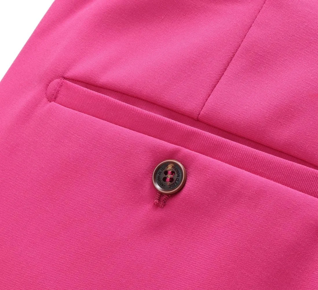 UNINUKOO Mens Dress Pants Slim Fit Solid Color Skinny Trousers Classic Business Casual Wedding Suit Pants