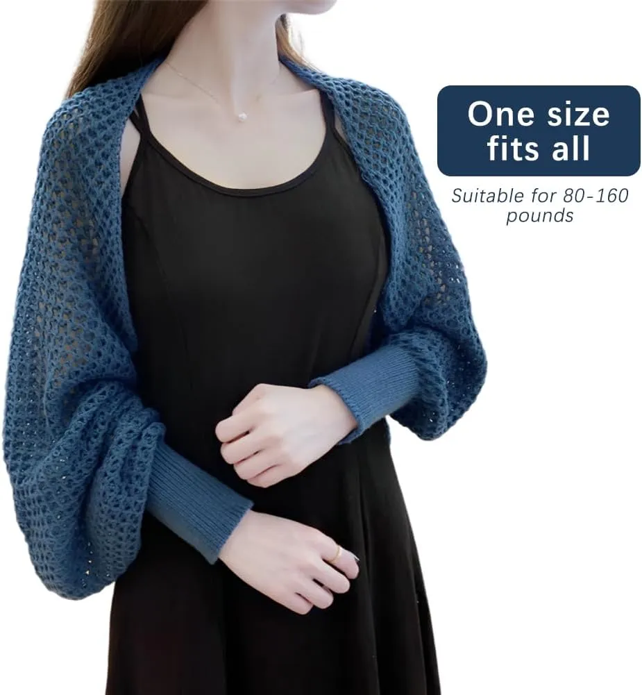 Women Crochet Cardigan Hollow Out Open Front Boho Cover Up Long Sleeve Casual Summer Knitted Cardigan Shawls Wraps