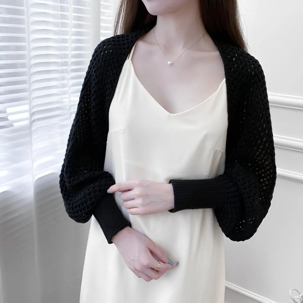 Women Crochet Cardigan Hollow Out Open Front Boho Cover Up Long Sleeve Casual Summer Knitted Cardigan Shawls Wraps
