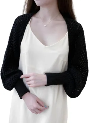 Women Crochet Cardigan Hollow Out Open Front Boho Cover Up Long Sleeve Casual Summer Knitted Cardigan Shawls Wraps