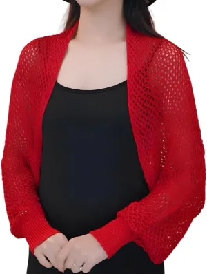Women Crochet Cardigan Hollow Out Open Front Boho Cover Up Long Sleeve Casual Summer Knitted Cardigan Shawls Wraps