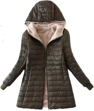 Women Hoodie Jackets, Zip-up Puffy Hoodie Coat, Warm Winter Sherpa Fleece Lined Hooded Jacket