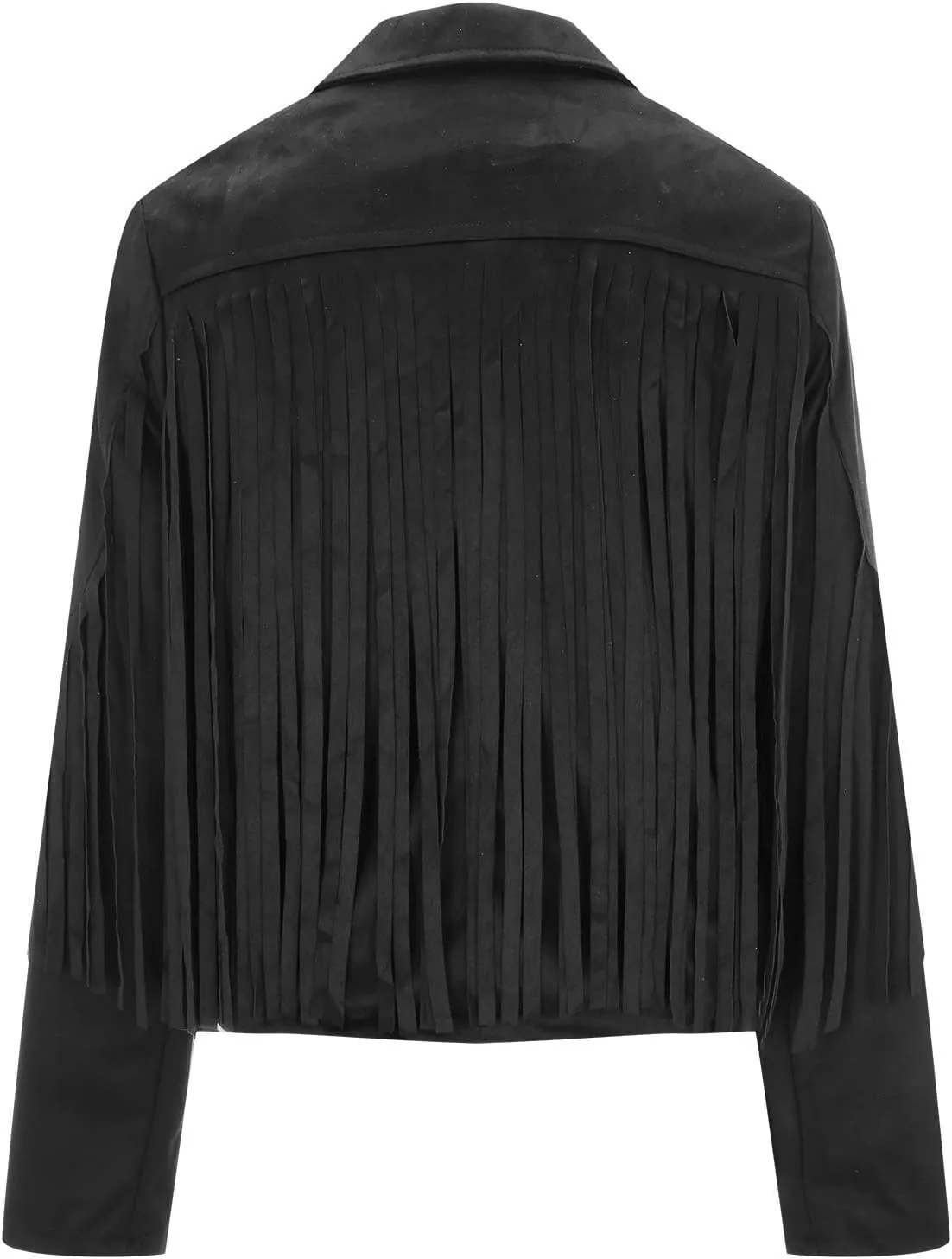 Womens Anorak Jacket Women Fringe Faux Suede Leather Jackets Fashion Tassel Motorcycle Cropped Jacket for Old