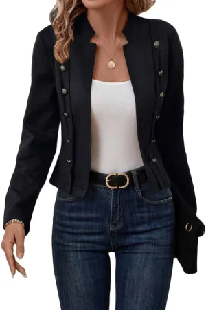 Women's Faux Suede Jackets 2025 Fall Casual Business Long Sleeve Open Front Cropped Blazer Jacket Coat