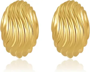 Women's Gold Earrings Chunky Love Knot Flower Statement Earrings for Women Minimalist Stud Earrings Fashion Jewelry