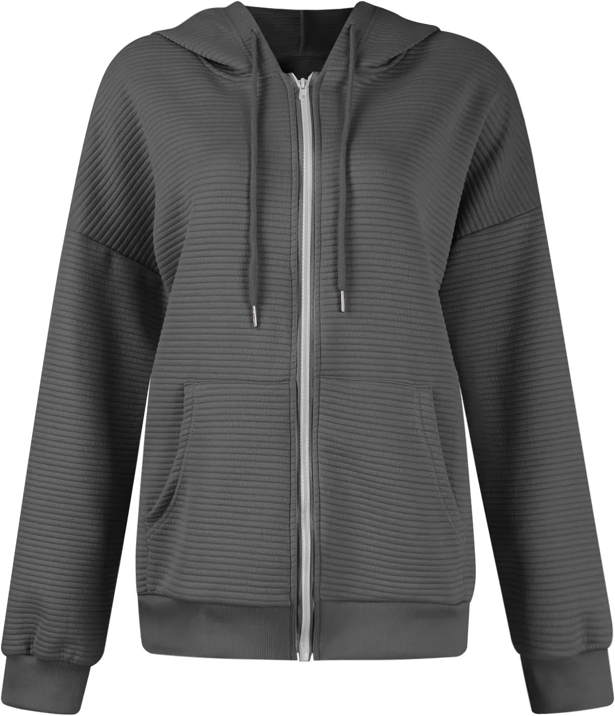 Womens Zip Up Hoodies Y2k Long Sleeve Fall Oversized Sweatshirts Preppy Cute Hoodies Drawstring Jackets with Pockets