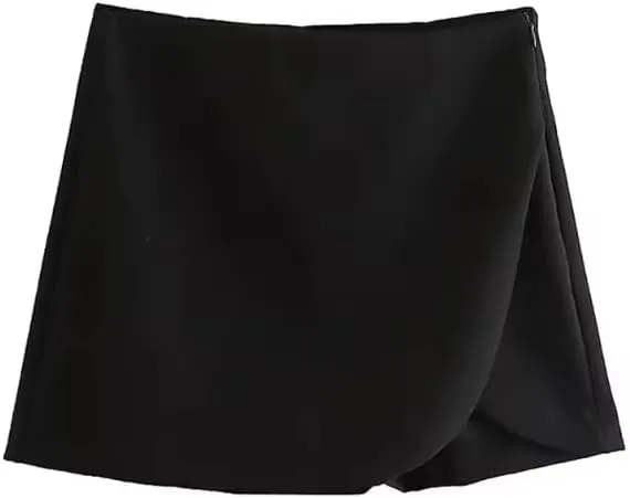 WomenStyle Shorts Skirts,High Waist Side Zipper, Female Skort