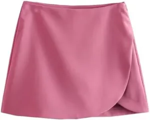 WomenStyle Shorts Skirts,High Waist Side Zipper, Female Skort