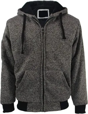 Yasumond Hoodies for Men Zipper Fleece Sweatshirt Heavy Sherpa Lined Hooded Warm Winter Coats Big Tall
