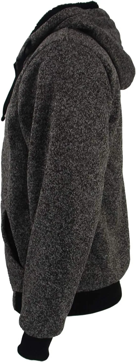 Yasumond Hoodies for Men Zipper Fleece Sweatshirt Heavy Sherpa Lined Hooded Warm Winter Coats Big Tall