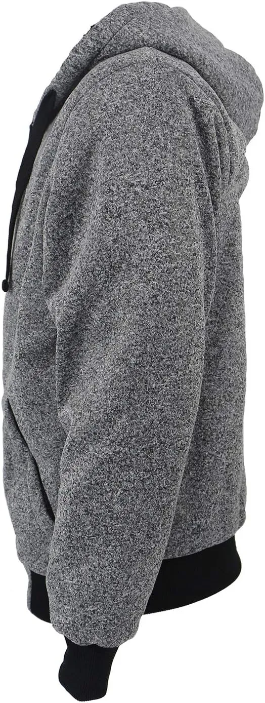 Yasumond Hoodies for Men Zipper Fleece Sweatshirt Heavy Sherpa Lined Hooded Warm Winter Coats Big Tall