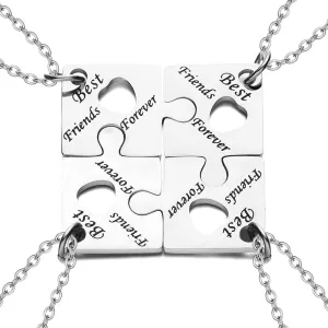 Yonhon BFF Necklace for 3/4/5/6 Stainless Steel Family Friendship Puzzle Sister Keychain Set